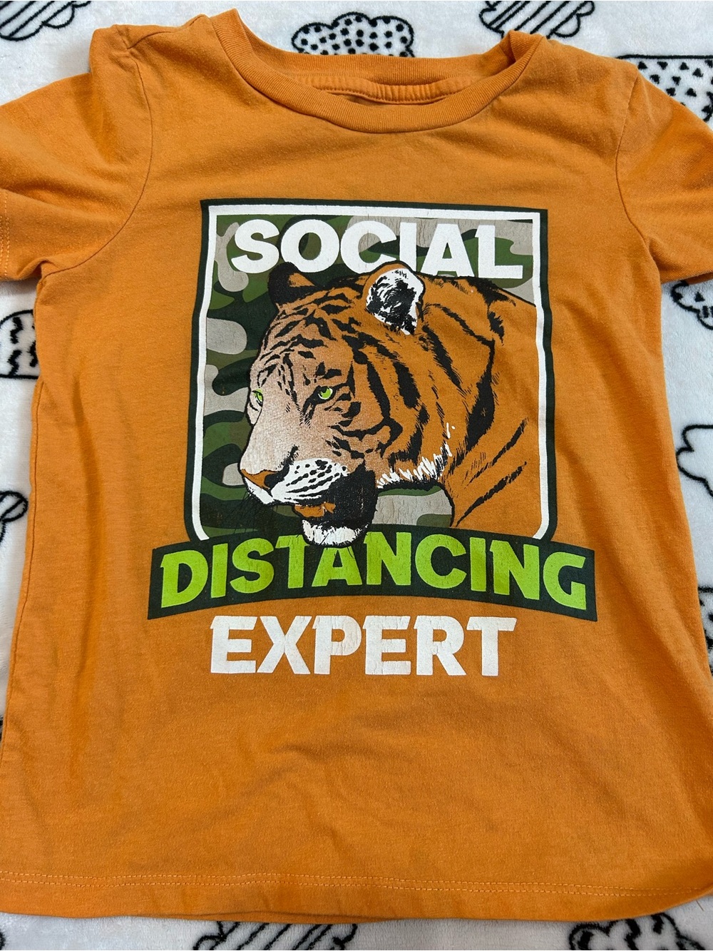 Epic Threads Orange "Social Distancing Expert" Tiger Graphic Tee